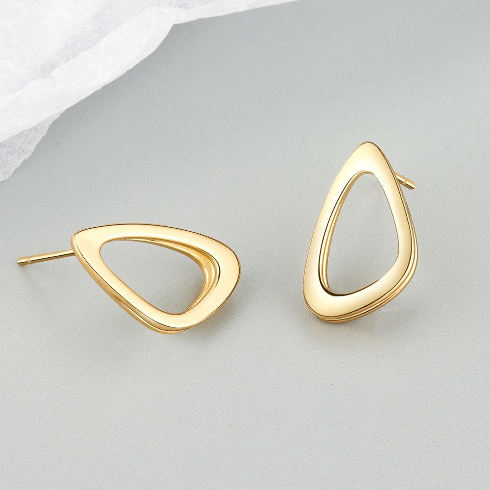 Minimalist Geometric Irregular Stud Earrings Niche Design Elegant High End Aesthetic Jewelry For Women Fashion Accessory золотой