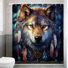 Exquisite Wolf Totem Washable Dirt-Resistant Shower Curtain Shower Head Waterproof Polyester Bath Curtain For Home Decor