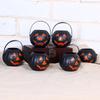 6pcs Mini Portable Black Orange Halloween Pumpkin Bucket Kids Trick or Treat Candy Bucket Holder Bag for Halloween Party Props