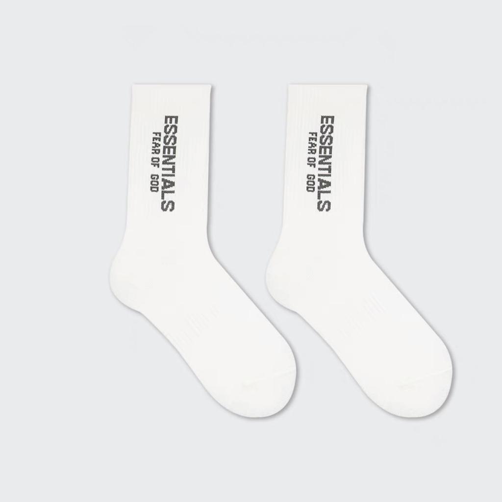 Značka Tide Mlha Dvojitá Linka Ess High Street Písmeno Bohatá Čistá Bavlna Středně Dlouhé Ponožky Čtyři Roční Období Trend Sportovní Ponožky
