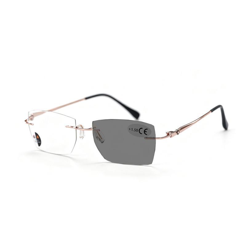 Rimless Reading Glasses For +1.0 to +4.0 Women Men Ultralight Alloy Temples Spectacles For Presbyopic Hyperopia