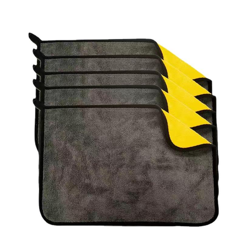 

5 шт. Полотенца для мойки автомобиля высокой плотности, Двусторонние утолщенные автомобильные полотенца из кораллового флиса, Абсорбирующие салфетки для стекла, Для клининга автосервиса, отеля, ресторана 5PCS