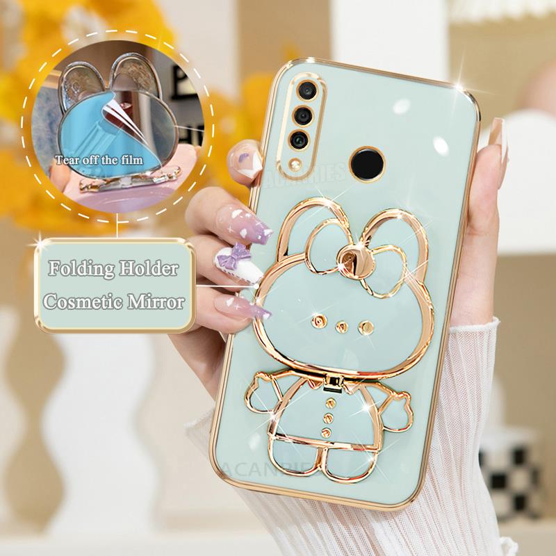 

P30lite Роскошный чехол-держатель для зеркала с покрытием для Huawei P30 Lite P20 Pro P Smart Plus 2019 Силиконовый чехол-подставка Honor 20s 20i 10i p smart z