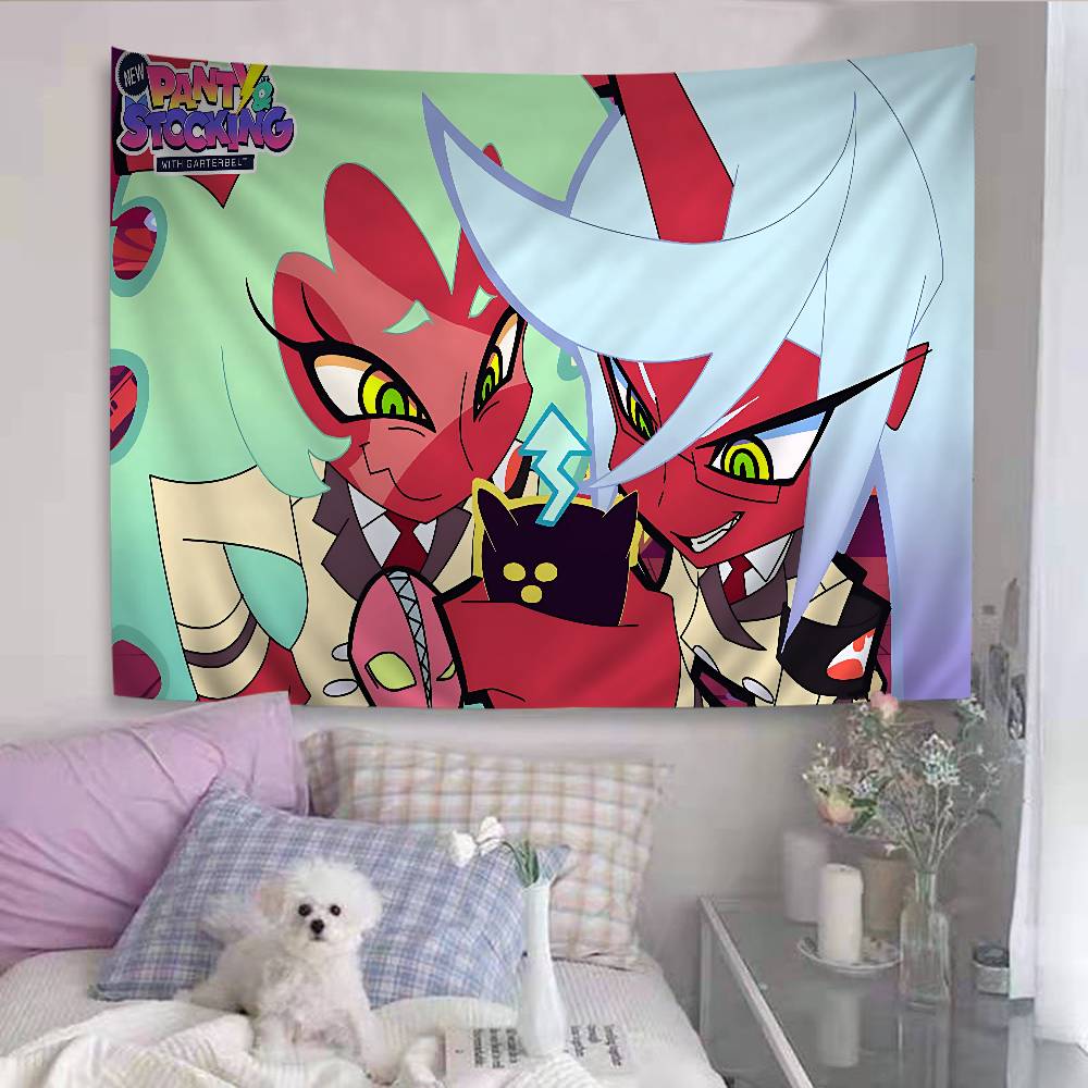 Anime Panty And Stocking DIY Wall Tapestry For Living Room Home Dorm Decor Wall Art Decor