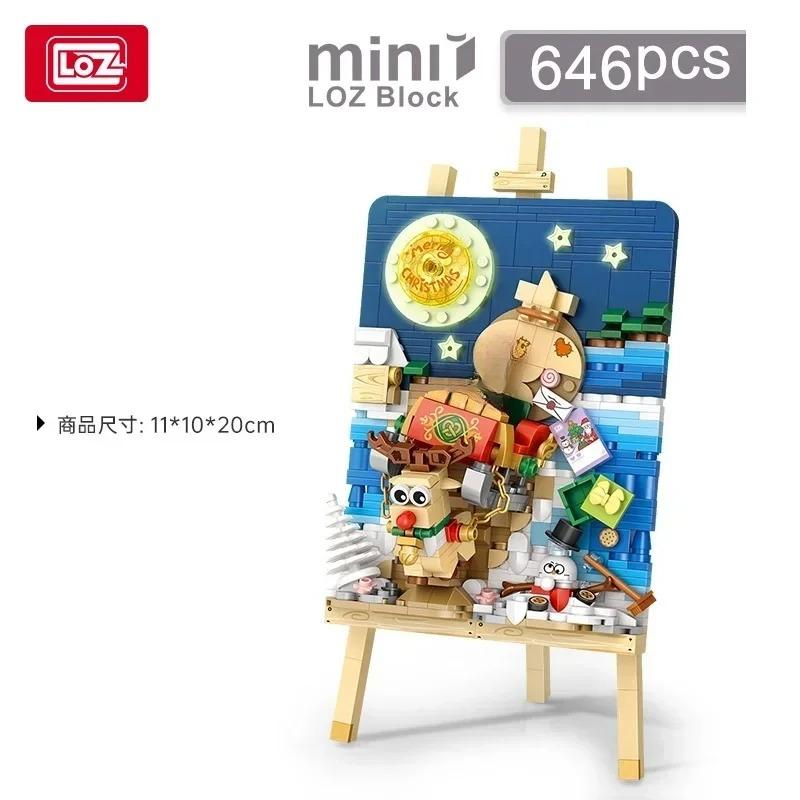 Loz Blocks Fun Creative 3D Painting Cat Educational Building Bricks Art Toys For Girl Present New Year Gift Christmas Santa