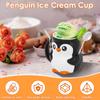 Resin Penguin Shape Ice Cream Holder With Snack Drawer Anti Deformation Wide Opening Penguin Style Ice Cream Container for Movie