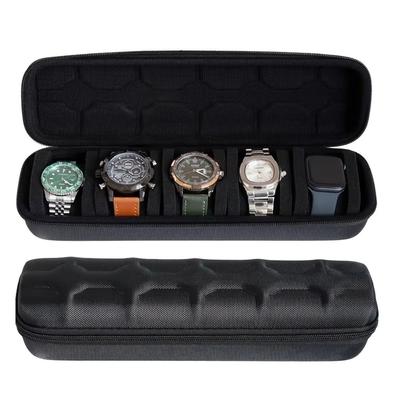 New 5-Slot Watch Box Organizer Hard Shell with Pillow Insert Watch Display Storage Box Black Watch Case for Watch Storage