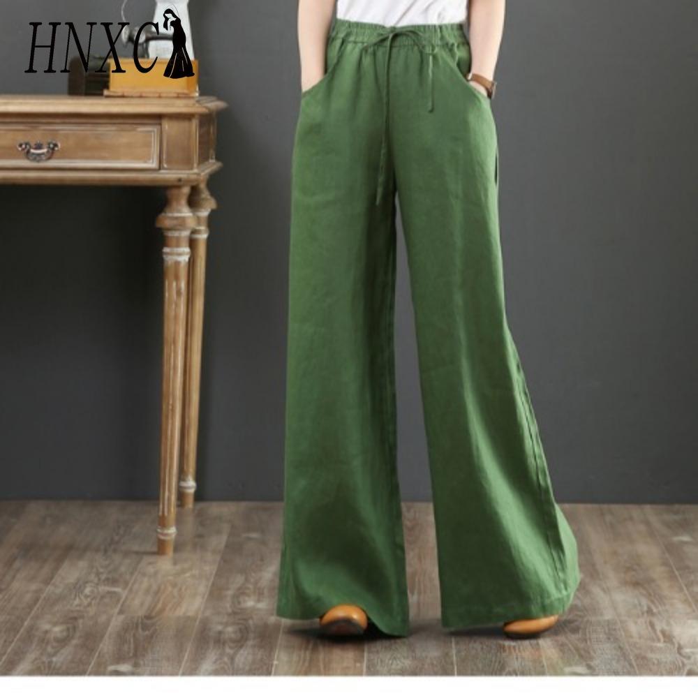 HNXC Dámské módní ležérní jednobarevné kalhoty a capris