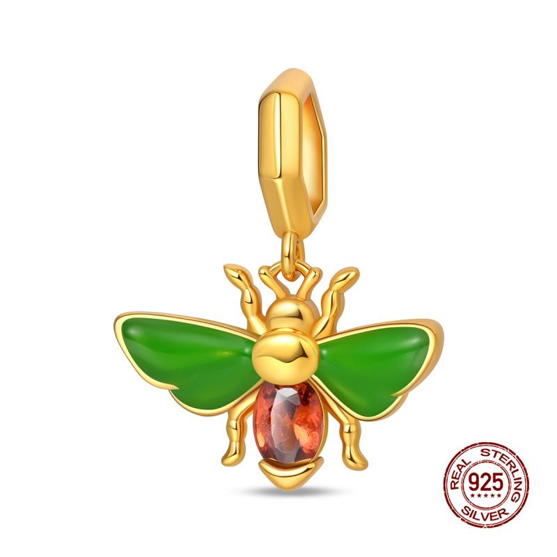 New In Charms Copper Lucky Red And Green Apple Charms Beads Fits Women 3Mm Original Bracelet Necklace Diy Fine Jewelry Gifts