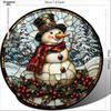 Snowman Sun Catcher, round Acrylic with Stained Glass Effect for Winter Decor, Perfect for Home, Kitchen, Bedroom, Garden, Bathroom, Garage