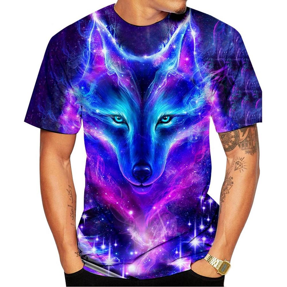 NEW Fashion Cool 3D Wolfs Print Shirt Four Season Men T Shirts Tops Casual Male O-neck Short Sleeves Shirts Four Seasons T-shirt