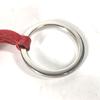 Hermes Fringe Carmen Bag Charm Key Ring Key Holder Leather Red/SilverHardware