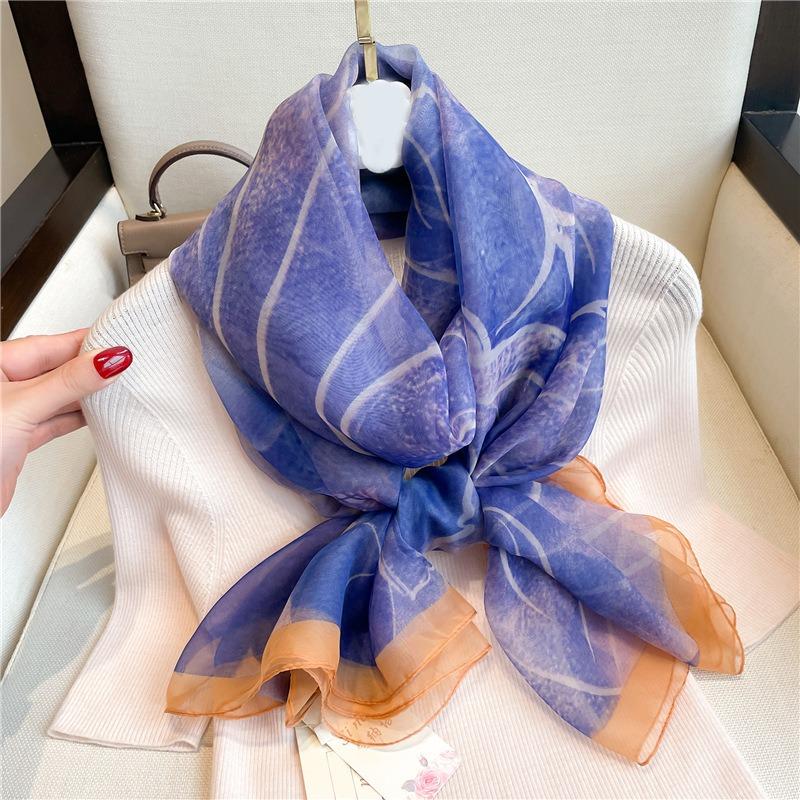 Scarf Women's Large Size Fashion Dream Temperament Simulation Silk Large Shawl Commuter Sunscreen Light Luxury Silk Scarf Yourou Gauze