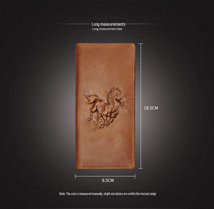 Men’s Retro Genuine Leather Wallet - Hand-Embossed Crocodile Pattern, Long, Large Capacity, Multi-Card Slots.