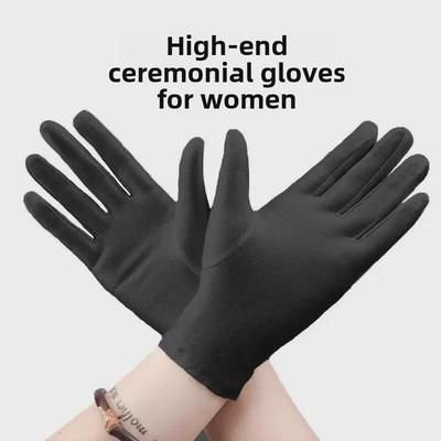 „Weiße, dünne, elastische Unisex-Spandex-Handschuhe für Frühling und Sommer – perfekt für Schmuck und Etikette“