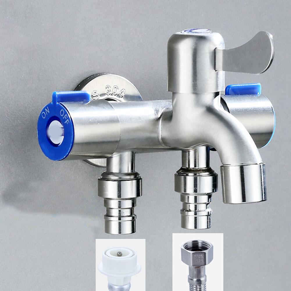 

Washing Machine Faucet Balcony Mop Sink Faucet Water Outlet Tap Stainless Steel Angle Valve Toilet Diverter Bathroom Faucet A
