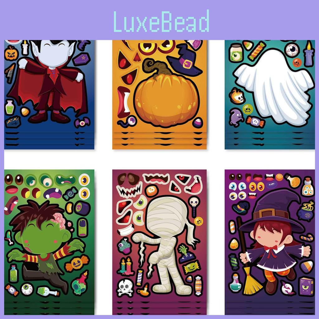 Adorable Halloween Themed Vampire Pumpkin Puzzle Stickers For Kids Crafting Fun