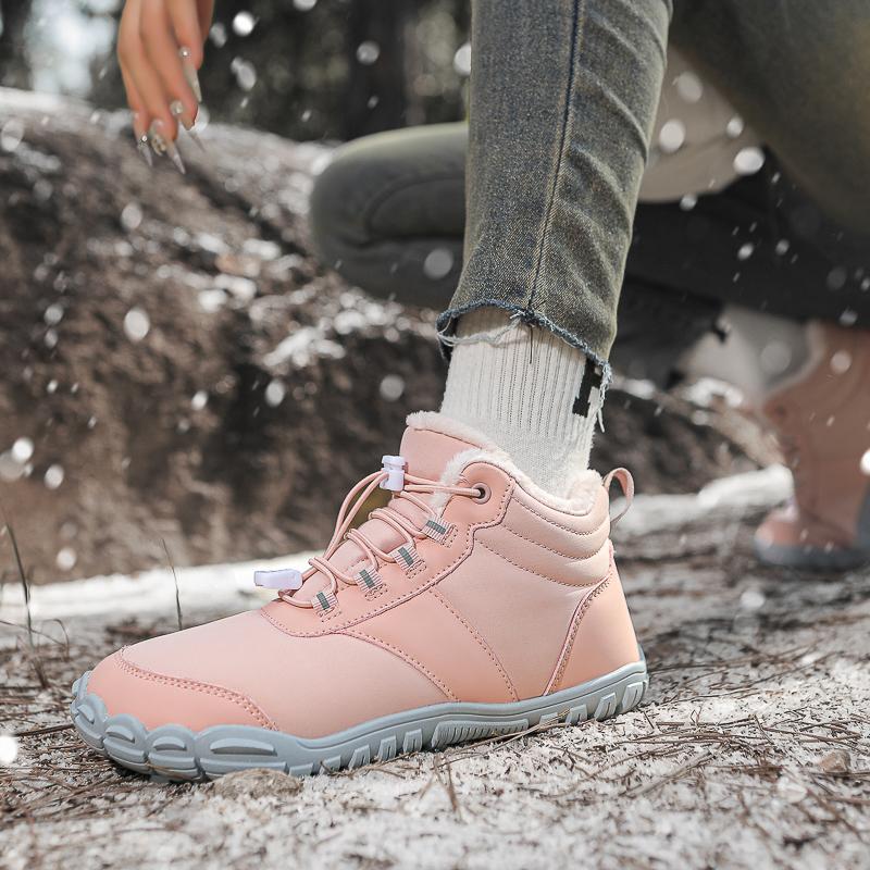 Unisex Cotton Shoes Plush High-top Snow Boots Men Women Warm Winter Hiking Sneakers Non-slip Casual Sports Shoes