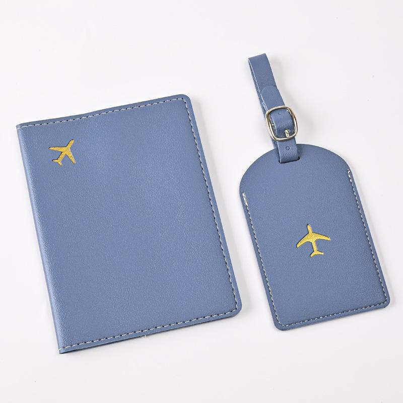

PU Travel Passport Cover Luggage Tag Set Suitcase Label Baggage Boarding Bag Tag Name ID Address Ticket Passport Holder