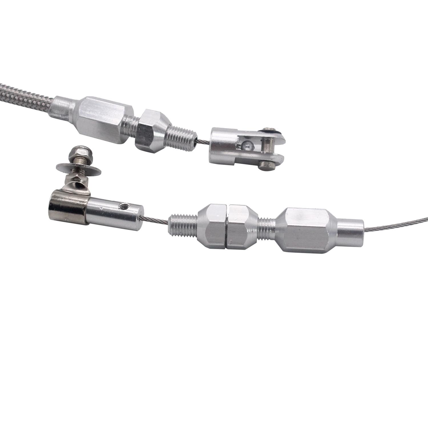 24 Inch Throttle Cable Braided Stainless Steel Universal Accelerator For Mopar Ford GM серебряный