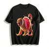 Grapefruit Tiger Hybrid Print Casual Trendy Short Sleeve Pure Cotton T-shirt