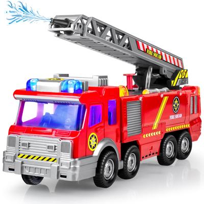 Fire Truck Emergency Working Ladder Fire Articulating Ladder Working LED Automatically Christmas Gift Fire Toy, Vehicle, Vehicle, Truck, Fountain,