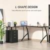 L-Shaped Computer Desk Storage Drawer 143.5 x 143.5 x 76cm Black