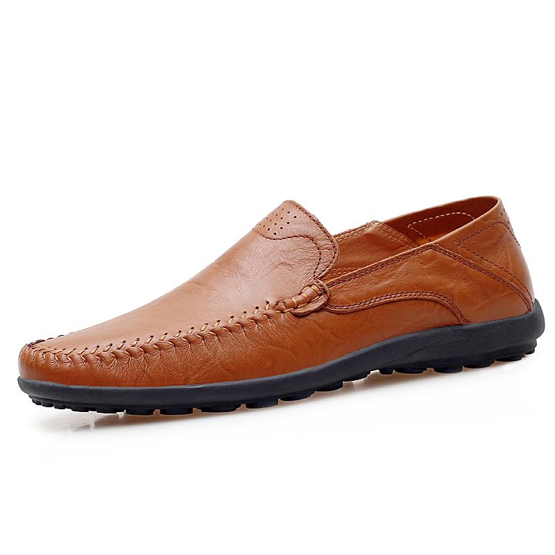 Leather shoes Men's loafers fashionable thick-soled lightweight mens sports shoes large-sized new men business casual shoes