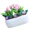 Garden Artifical Flower Pink Tulips Miniature Plant Model Doll Houses Plant Accessory Realistic Playset 1:12