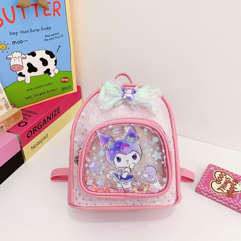 New bow backpack kindergarten girls cute small schoolbag casual versatile trend backpack