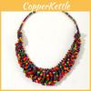 Wooden Colored Creative Bead Woven Necklace Neck Accessories For Holiday Gift