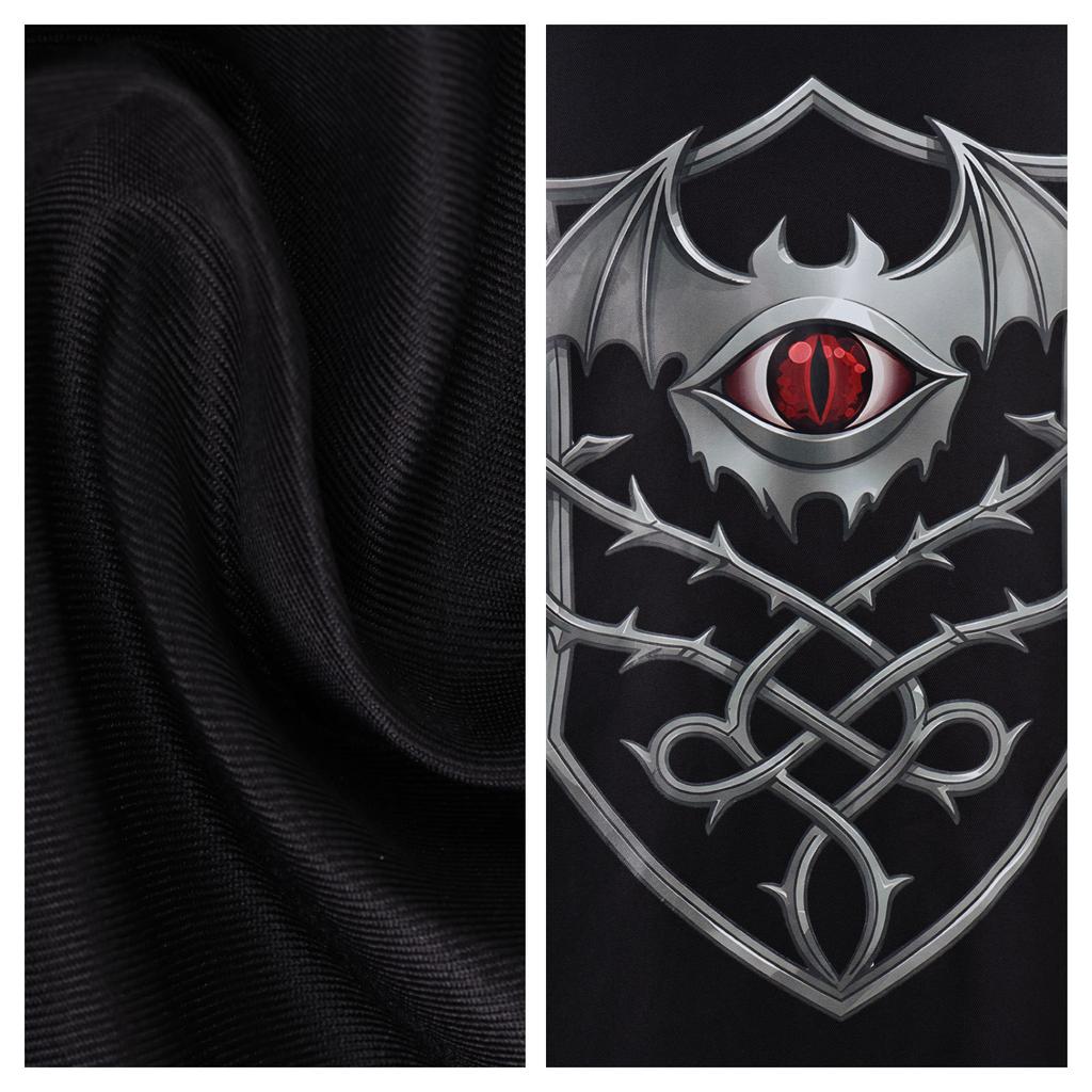 Gothic Vampire Count Cloak, Long Stand Collar Cape Black Red Lining Halloween Coat
