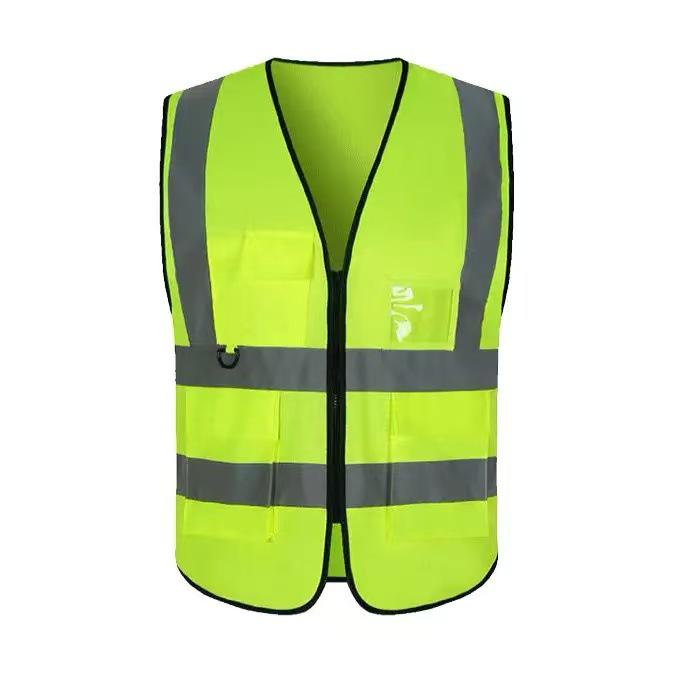 Reflective Safety Vest for Construction, Traffic, and Sanitation Workers – Fluorescent Jacket with Print