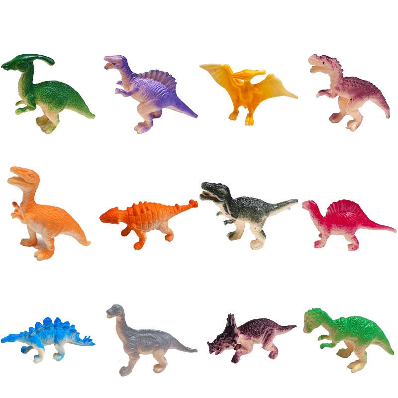 12 Pcs/Set Mini Dinosaur Model Ornaments Plastic Figures Kids Cognitive Toys DIY Decoration