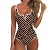 Women's Color-Blocked One-Piece swimsuit With A Sexy V-neck