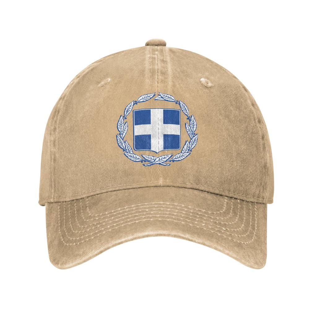 Coat of Arms of Greece Casual Baseball Cap Summer Trucker Hat Sun-Proof Outdoor Gym Snapback Cap Couple Women Y2k Baseball Caps