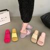 Small Retro Height-increasing Slippers Women's Shoes Wear 2025 New Summer Fashion Thick-soled Sandals