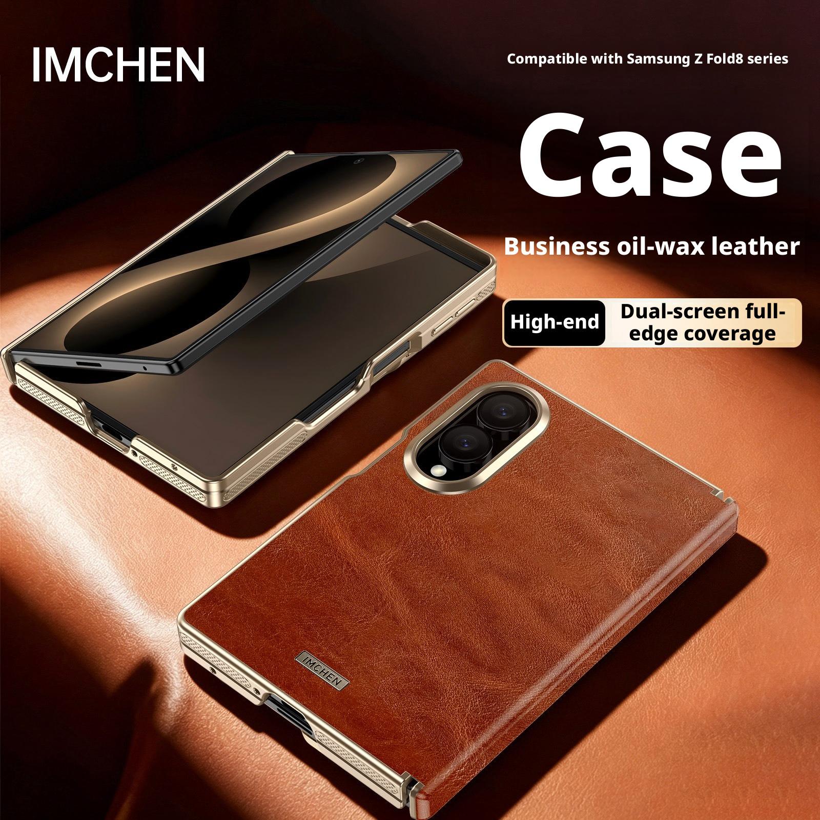 Luxury Business Oil-Wax Leather Case For