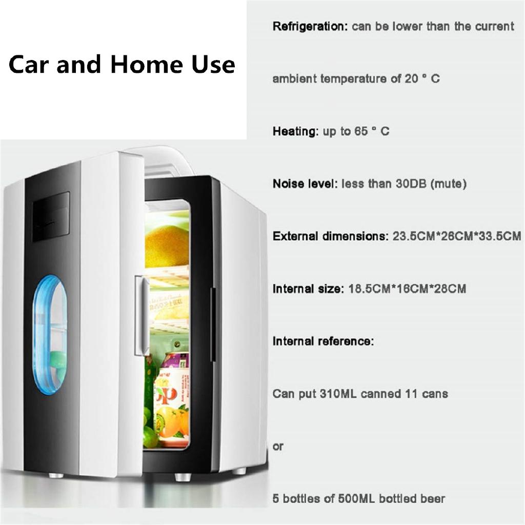10L Portable Mini Refrigerator 12V/220V Car Camping Home Fridge Cooler/Warmer Portable Handle Low Noise Freezer