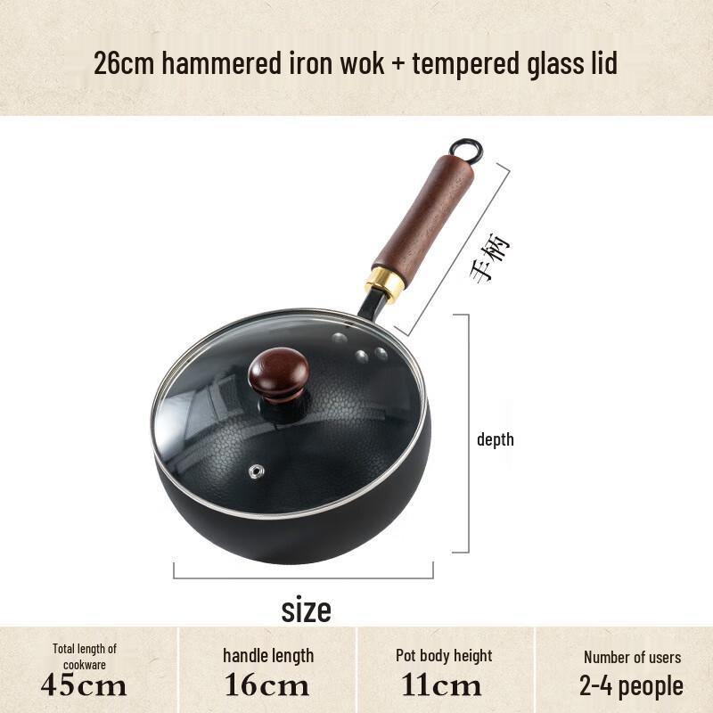 Yoshida Craftsman Hammered Wrought Iron Wok