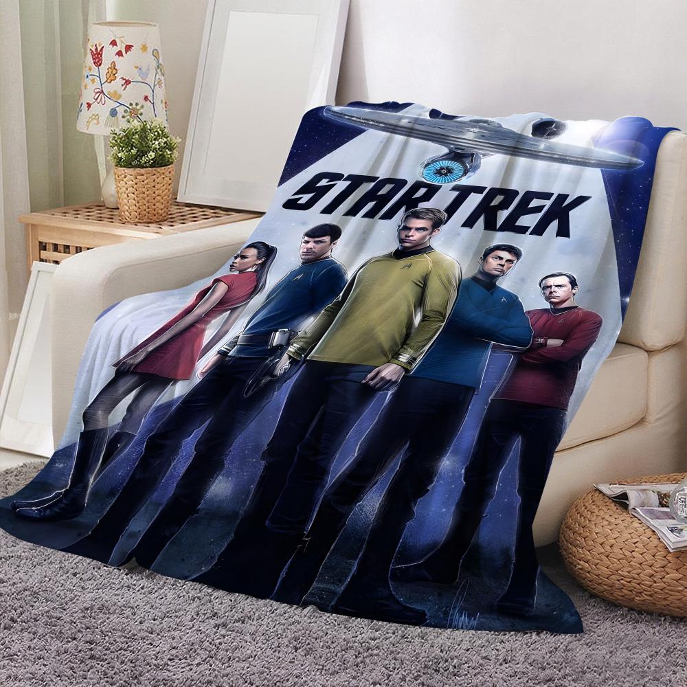 Movie Star Trek Throw Flannel Throw Blanket: Soft Kid-Friendly Warm Anti-Static All Season Washable Couch Bed Home