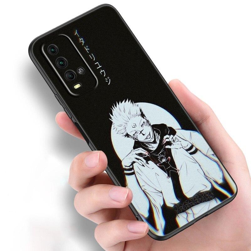 Anime Jujutsu Kaisen Ryomen Sukuna Phone Case For Xiaomi Redmi Note 11 10 9 8 Pro 11T 10T 10S 9S 8T 9 9A 9C 9T Black Soft Cover