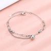 Sterling Silber S925 Silber Armband, Französische Mode, einfacher Stil, asymmetrische Kette, Blumenperlenarmband, Damenarmband mit runden Perlen