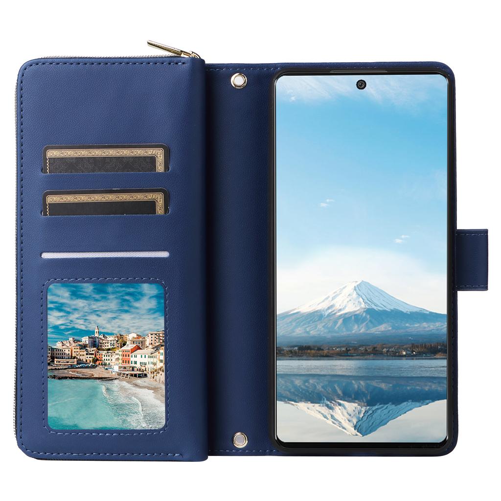 R20 Für Samsung Galaxy A23 4G/A23 5G (Globale Version) Lederhülle Reißverschlusstasche Ständer