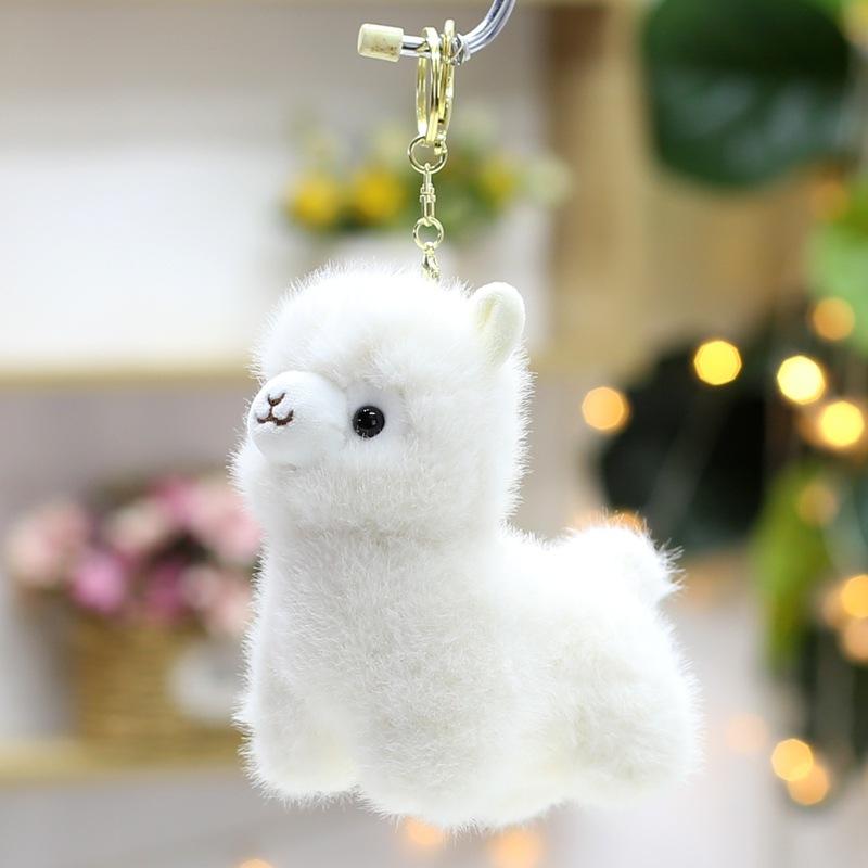 European Mink Alpaca Bow Tie Alpaca Rainbow Alpaca Plush Toy Bag Keychain Pendant