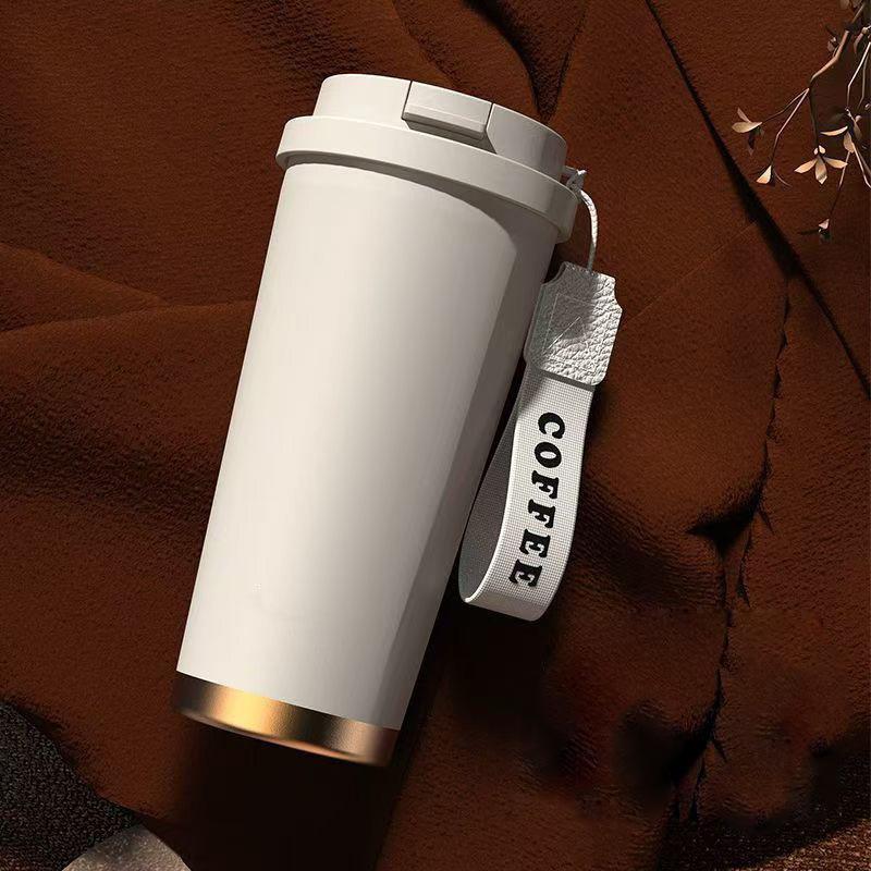 Spot Stainless Steel Thermos Cup Glass Car Large Capacity Tea Separation Tea Cup Portable Straw Cup