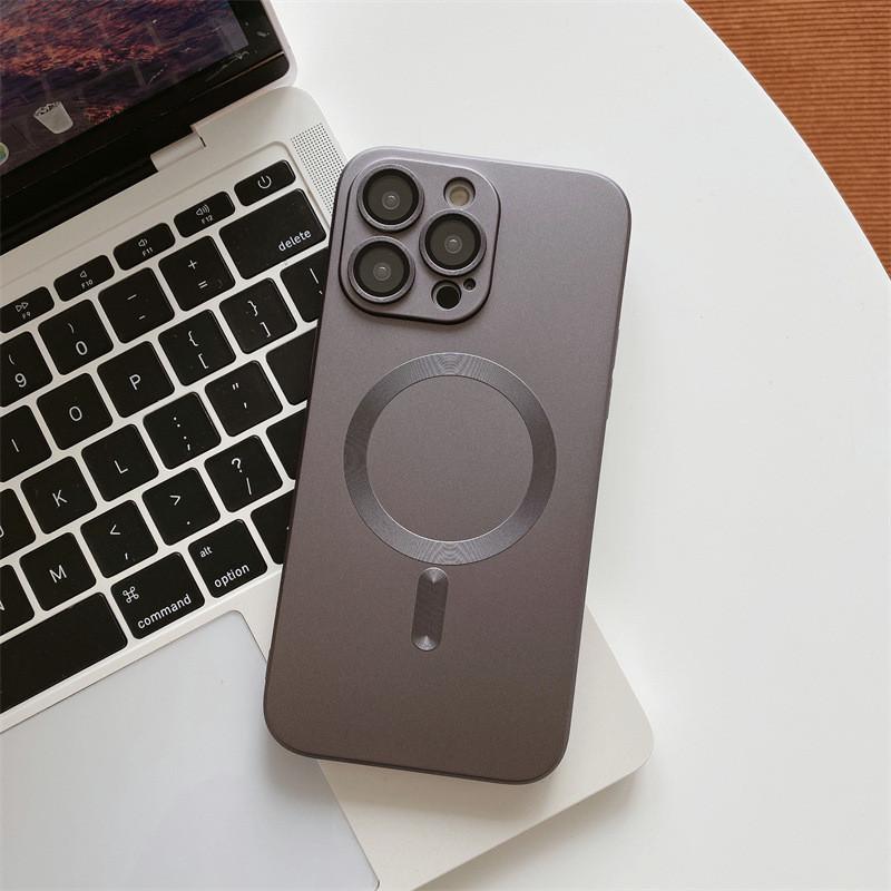 16 For Iphone Soft Shell Phone Case With Solid Color And Magnetic Daily Design