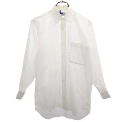 Camisa de manga comprida 38-76 branca masculina usada feita no Japão