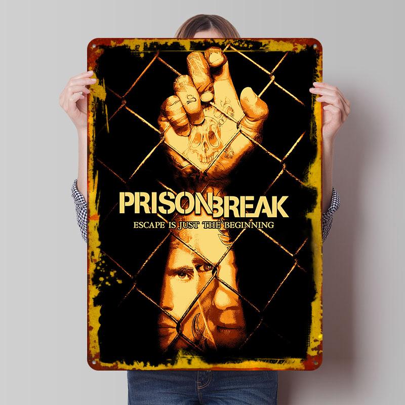 

Prison Break Art Metal Poster Customized Wall Art Retro Vintage Tinplate Signs for Room Decoration Home Decor Items Wand Deko 7.9x11.8In(20x30cm)