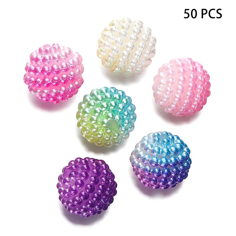 

50 шт. Двухцветные бусины из акрила с эффектом восковой ягоды, градиентного цвета, круглые, для изготовления ювелирных изделий, DIY браслетов, ожерелий
